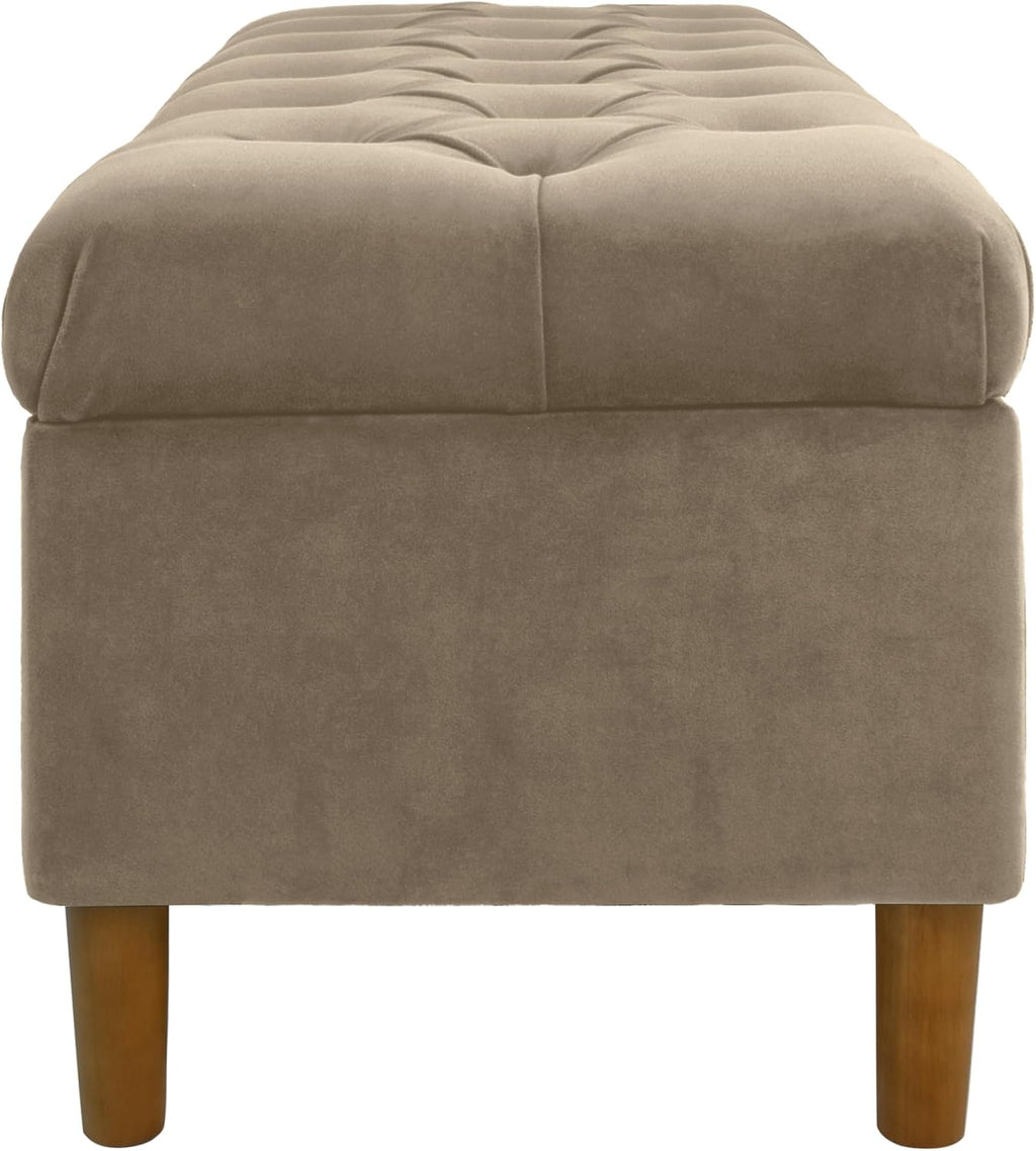 HomePop 40' Ainsley Button Tufted Storage Bench - Fawn Velvet