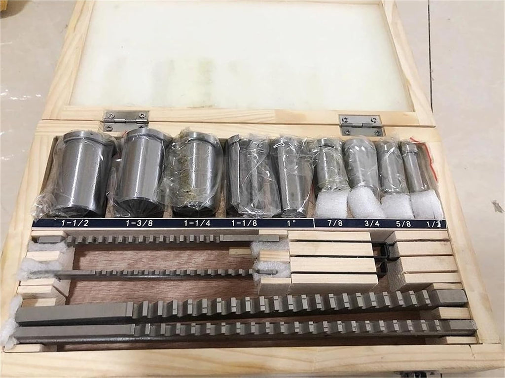 18pcs CNC Keyway Broaches Set 1/2-1-1/2 Broach Bushing Shim High Speed Steel Cutting Tool Industrial Tools