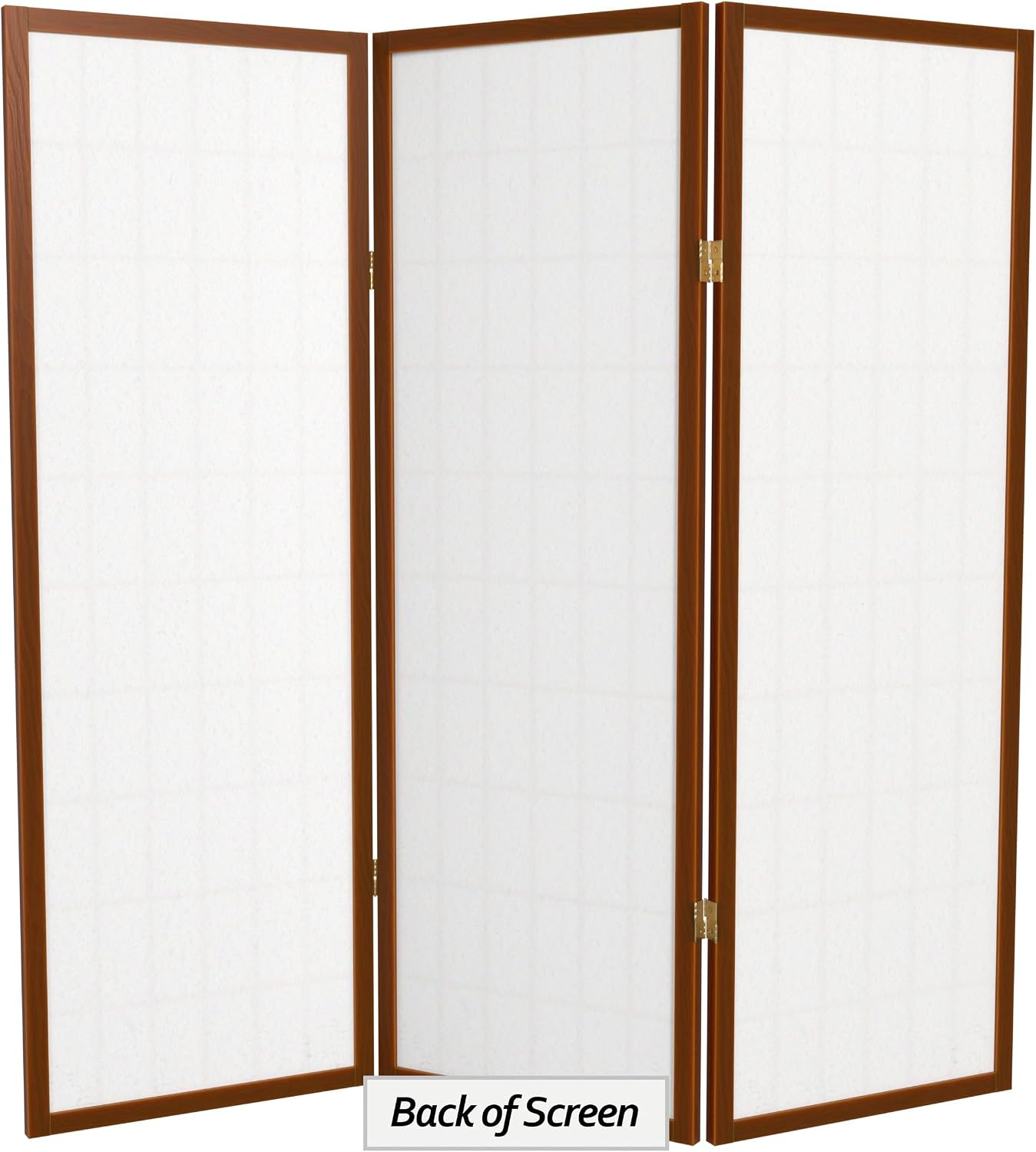 4 ft. Short Window Pane Shoji Screen - Walnut - 3 Panels