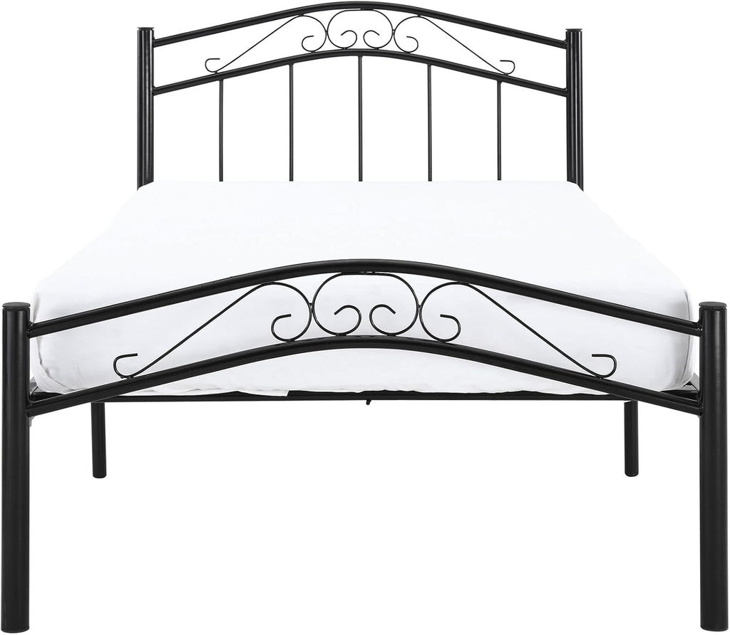 Modway Townhouse Modern Farmhouse Metal Twin Platform Bed in Black