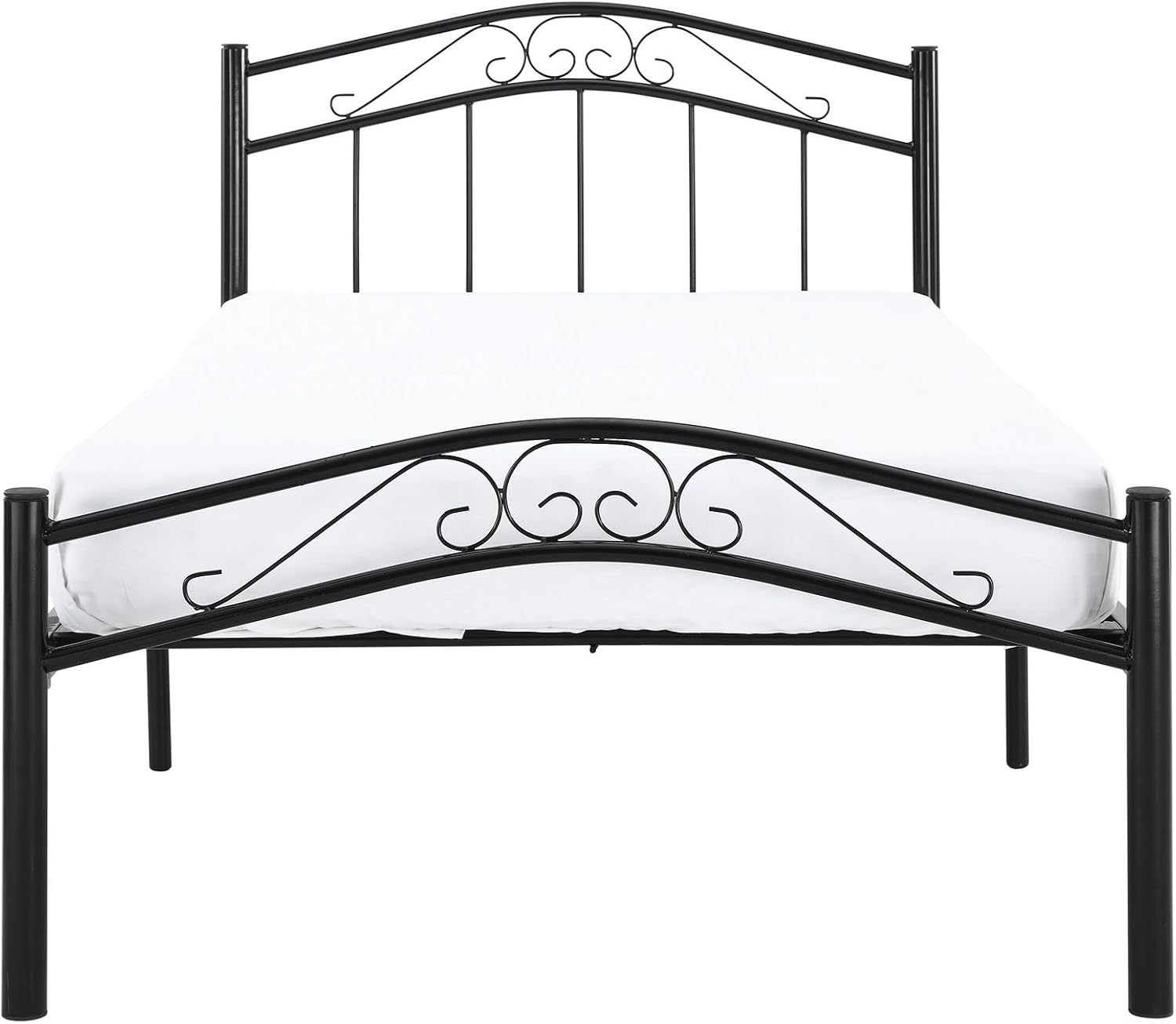 Modway Townhouse Modern Farmhouse Metal Twin Platform Bed in Black