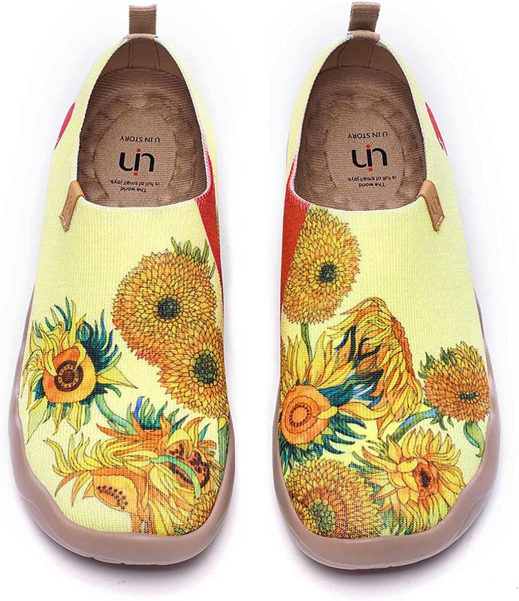 UIN Women's Casual Loafers Travel Painted Walking Slip On Lightweight Comfortable Canvas Fashion Sneakers