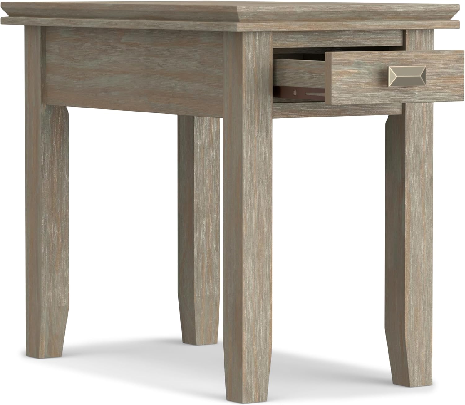 SIMPLIHOME Artisan SOLID WOOD 14 inch Wide Rectangle Transitional Narrow Side Table in Distressed Grey for the Living Room and Bedroom