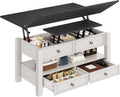 YITAHOME Coffee Table Lift Top, Multi-Function Convertible Coffee Table with Drawers and Hidden Compartment, Converts to Dining Table for Living Room