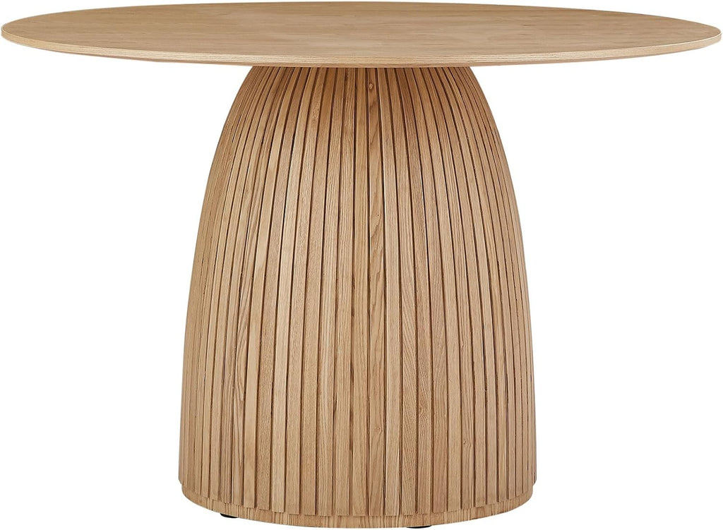 ERYE Wooden Round Dining Table Stable for Home Apartment, Mushroom-Shape Round Dinner Table with Natural Wood Grain Variation, Easy to Assemble, 47'