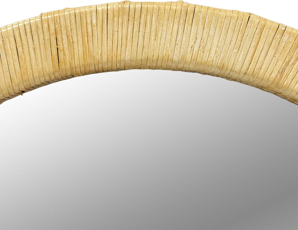 Ink+Ivy 39'x26' Mirror, Wall Mirror, Bathroom Mirrors for Over Sink, Boho Natural Rattan Decorative Vanity Mirror, Modern Hanging Mirror for Entryway, Living Room & Bedroom, Ready to Hang