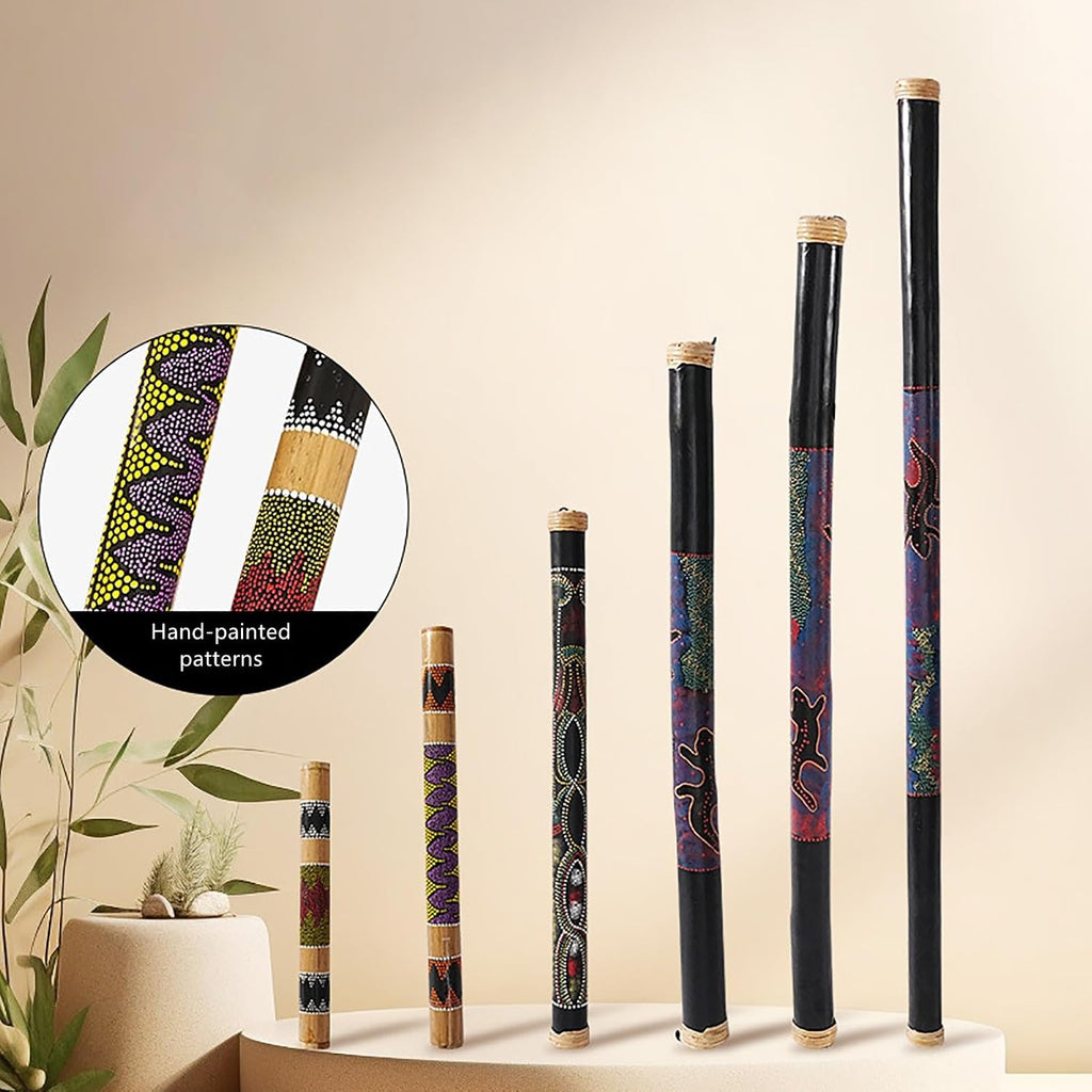 Rain Stick, Handmade Paint Design Bamboo Rainstick, Surface No Thorns, Full Size Nature Water Sounds Tube for Meditation, Yoga, Zen, Classroom, Church(48')
