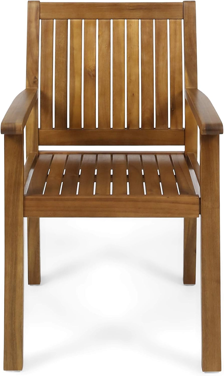 Christopher Knight Home Teague Outdoor Acacia Wood Dining Chairs (Set of 2), Teak Finish