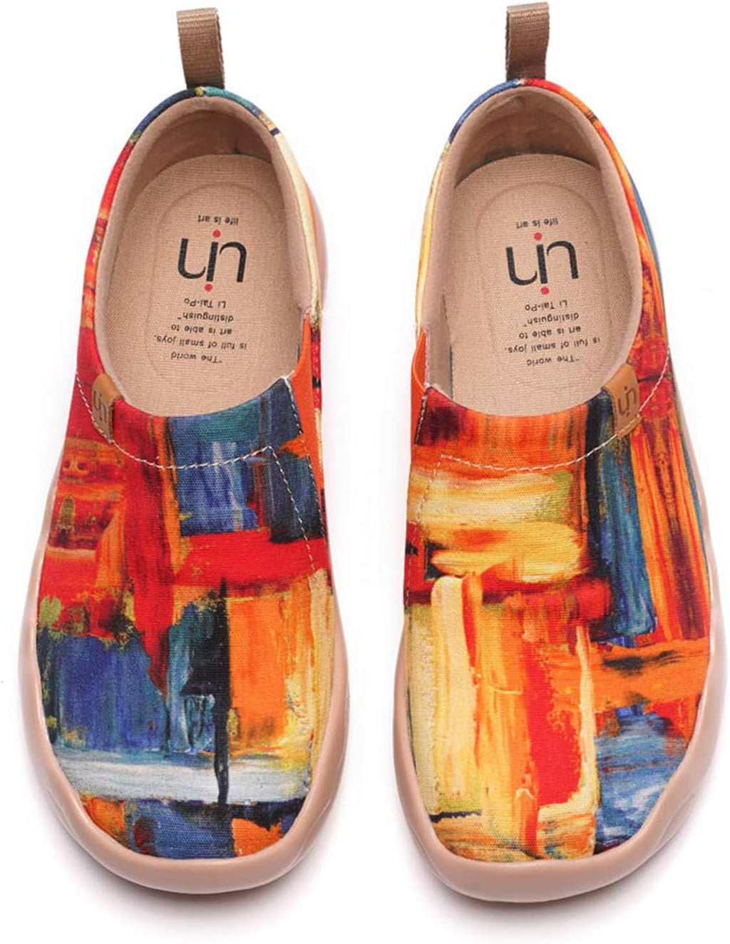 UIN Women's Casual Loafers Travel Painted Walking Slip On Lightweight Comfortable Canvas Fashion Sneakers