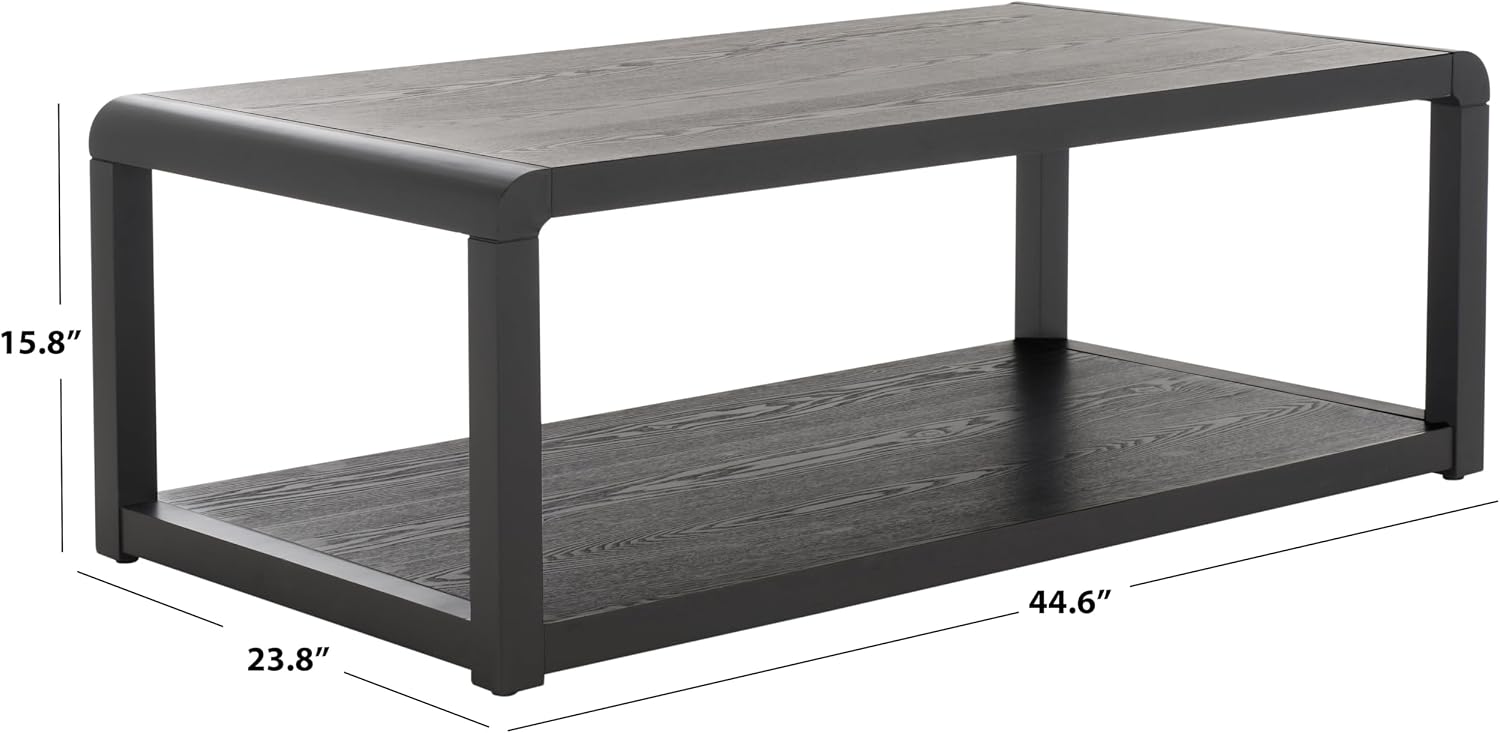 SAFAVIEH Home Collection – Omara Solid Wood Coffee Table with Lower Shelf, Modern Rectangular Living Room Table (COF2315C)