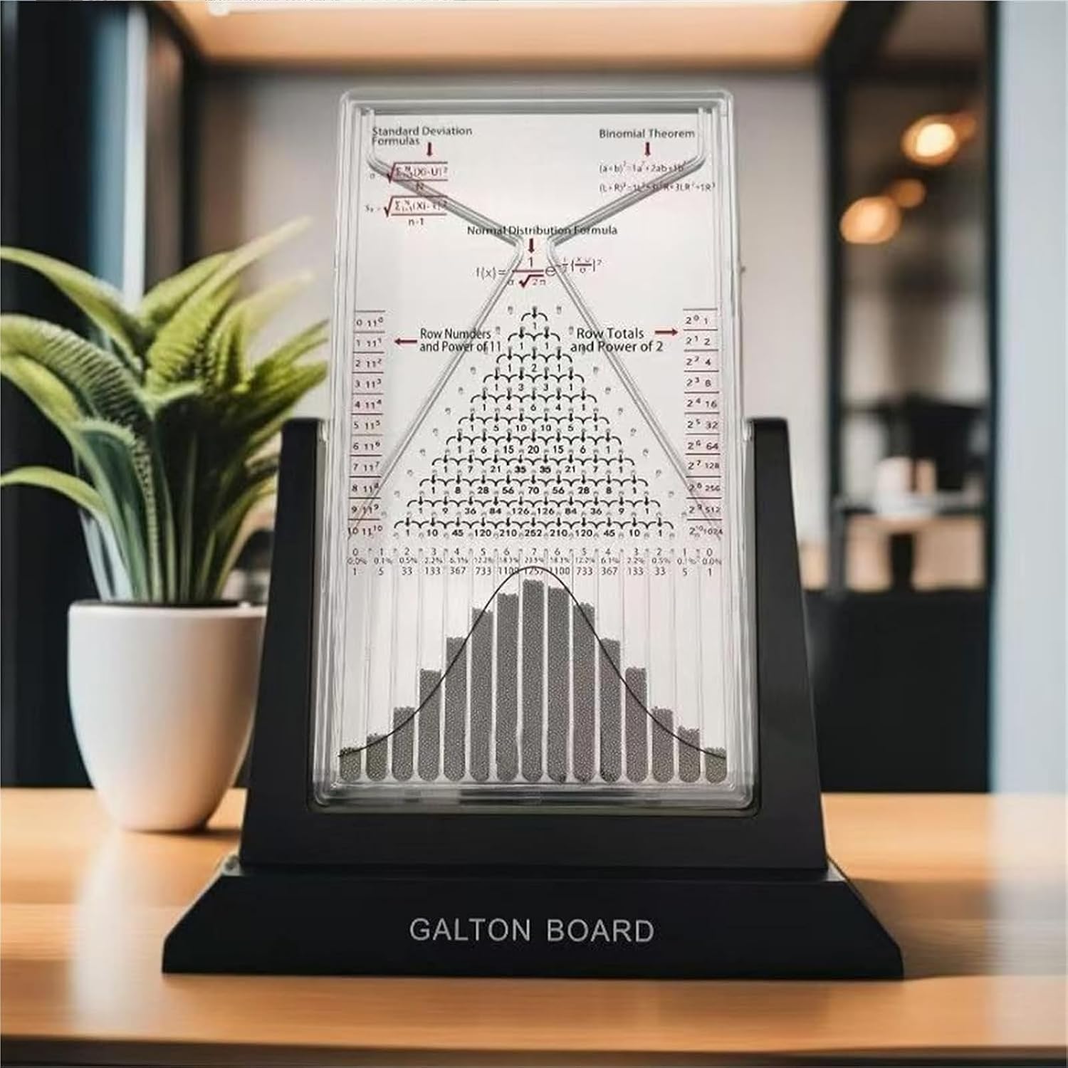 12' Galton Board Premium Gift Set - Large Bell Curve Probability Model with 17500 Steel Beads, Unique Science Gift for Men/Women, Stem Teacher & Student Present, Elegant Desk Decor 600g