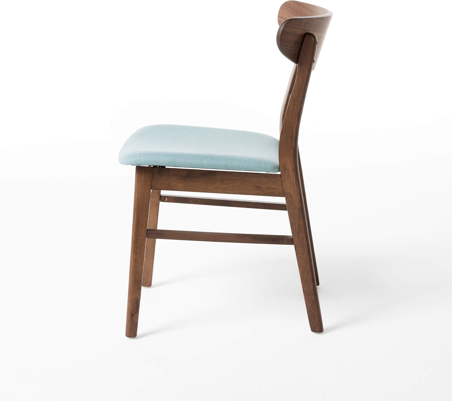 Christopher Knight Home Griselda Mid-Century Modern Dining Chairs (Set of 4),Polyester and Birch Wood, Mint, Walnut