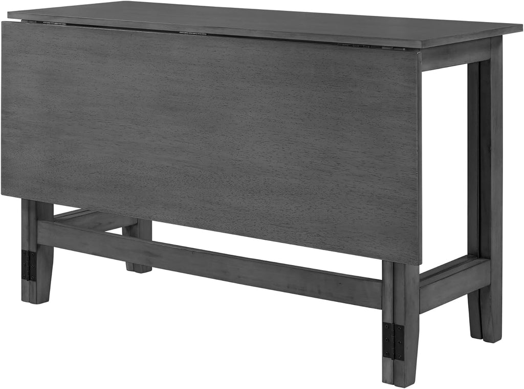Merax Farmhouse Wood Extendable Dining Table with Drop Leaf for Small Places, Modern Freestanding Scalable Desk for Kitchen & Living Room, Gray