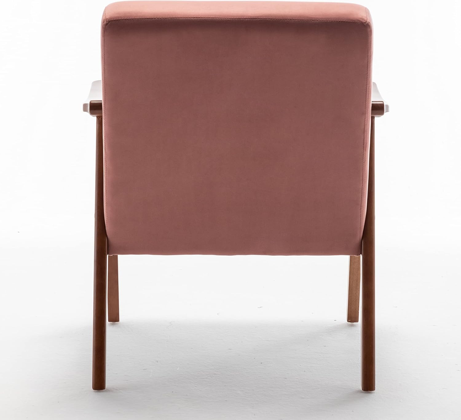 Container Furniture Direct Accent Chair with Microfiber Upholstery and Solid Wood Frame, Classic Mid-Century Modern Living Room Furniture for Extra Seating, Rose
