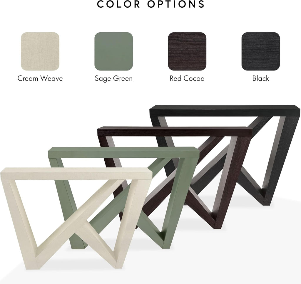 Homes: Inside + Out Naomi Modern Decorative Accent Console Table with W-Shaped Legs, Wood Entryway Furniture for Living Room, Hallway, Entrance, Small Spaces, Black