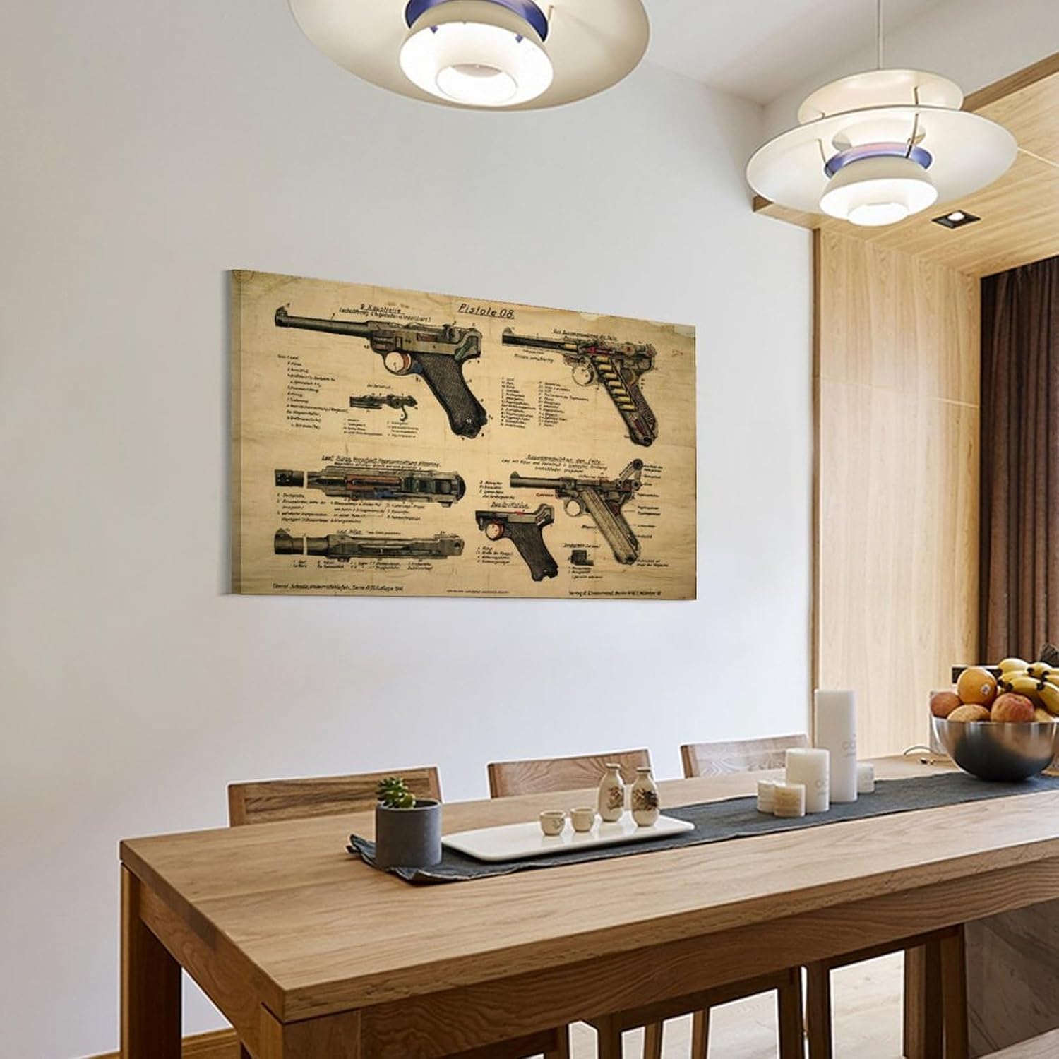 WW2 Luger Pistol Pistole 08 POSTER History Gun Collector Gift Canvas Wall Art Print Are Used For Room Aesthetics And Decoration 24x36inch(60x90cm)