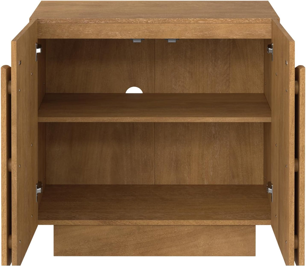 Nathan James Iris Mid-Century Modern Wood Sideboard Storage Accent Cabinet, with Arched Doors and Adjustable Shelves for Kitchen or Living Room