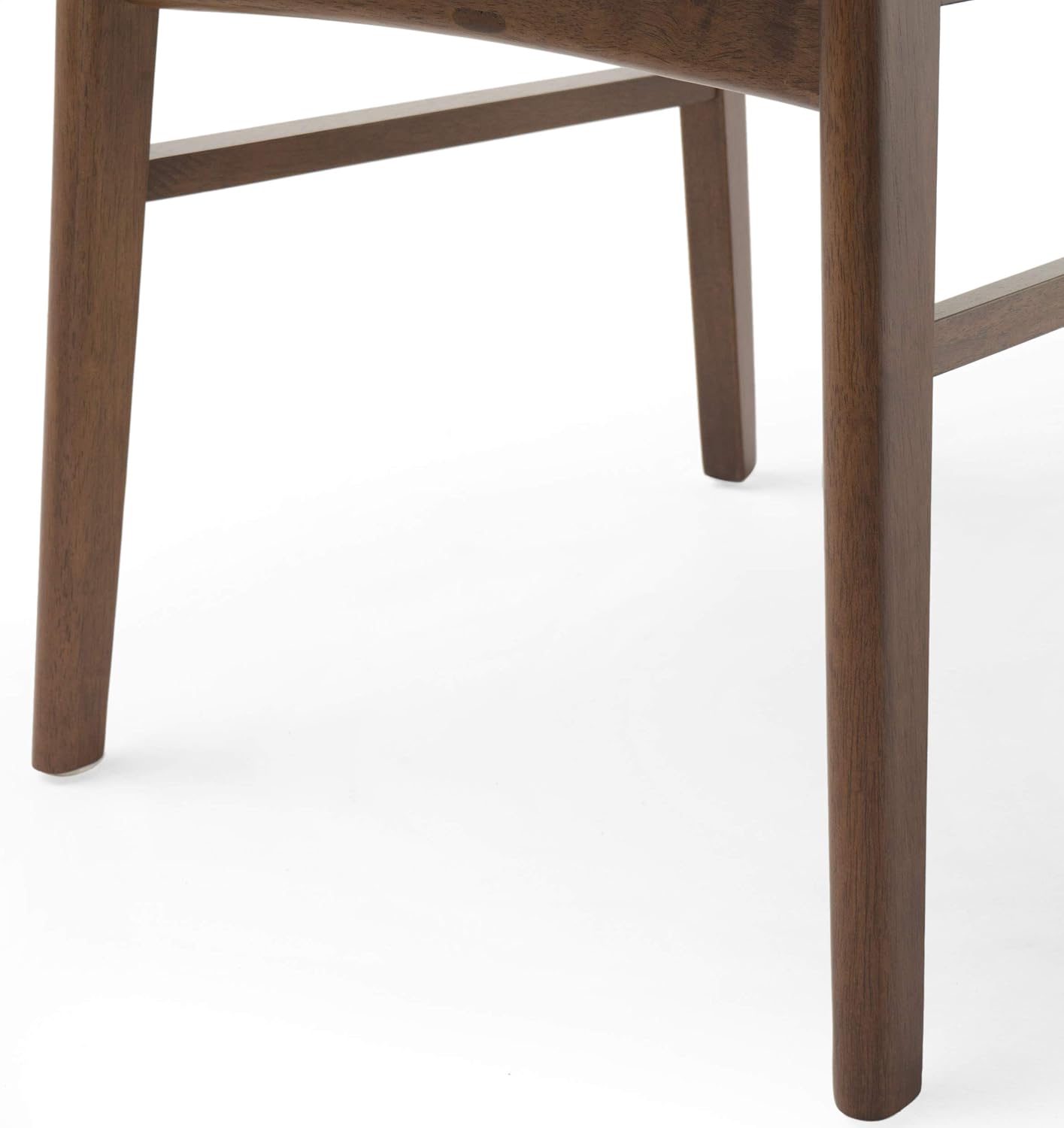 Christopher Knight Home Frances Mid-Century Modern Dining Chairs (Set of 4), 100% Polyester and Rubber Wood, Dark Gray, Walnut