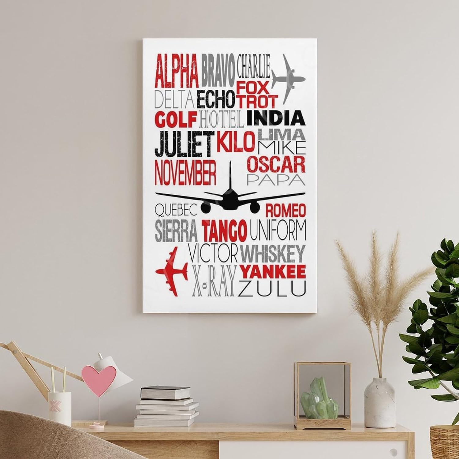 Phonetic Alphabet Poster, Airplane Nursery Art, Airplane Wall Art, Phonetic Alphabet Gift, Aviation Canvas Wall Art Print Are Used For Room Aesthetics And Decoration 24x36inch(60x90cm)