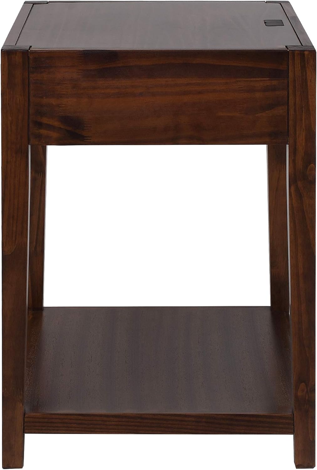 Casual Home Notre Dame Nightstand with USB Ports-Warm Brown 18.75 in x 24 in x 26 in (D x W x H)
