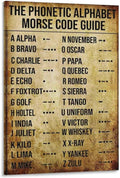 Phonetic Military Alphabet Wall Art Prints Morse Code Guide Knowledge Poster Canvas Wall Art Print 24x36inch(60x90cm)