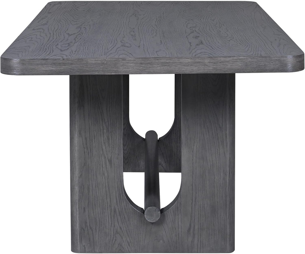 Furniture of America Selyra Modern Solid Wood 80-inch Dining Table with Trestle Base, Seats up to 6, Easy Assembly for Home, Kitchen, Living Room, Ash Grey