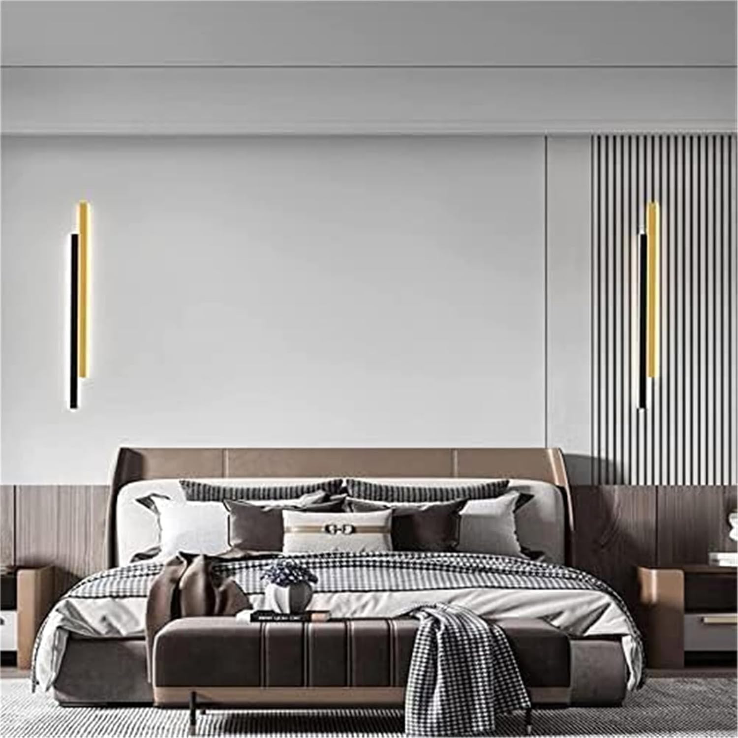 Internal Wall Lights Modern LED Dimmable Sconcesing Indoor Spotlight d Long Strip Black Up Down Aluminium Wall Lamp Bedside Lamp Decoration Light for Bedroom Living Room Corridor Stairs 60cm 36W