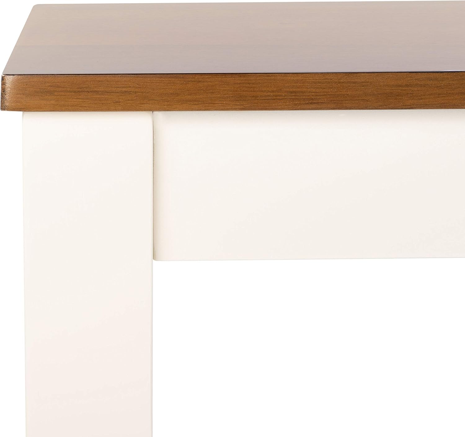 Safavieh Home Collection Silio White and Natural Rectangle Dining Table