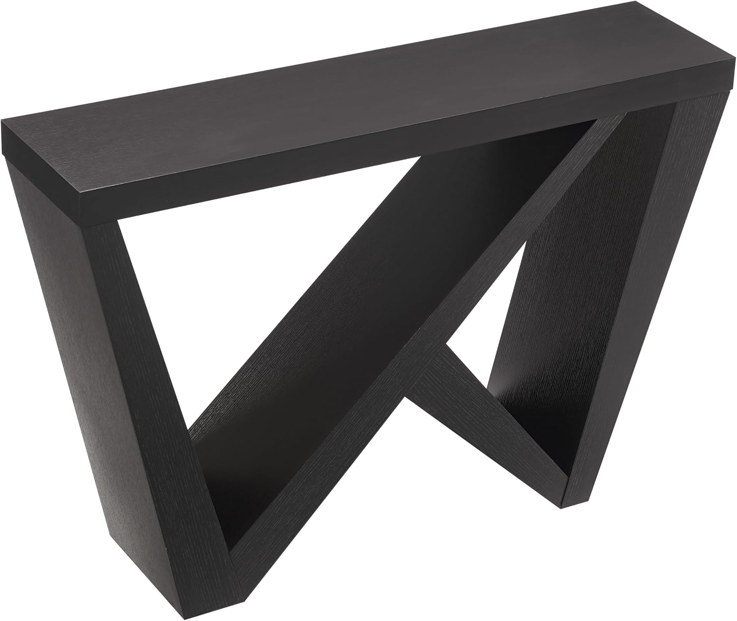 Homes: Inside + Out Naomi Modern Decorative Accent Console Table with W-Shaped Legs, Wood Entryway Furniture for Living Room, Hallway, Entrance, Small Spaces, Black