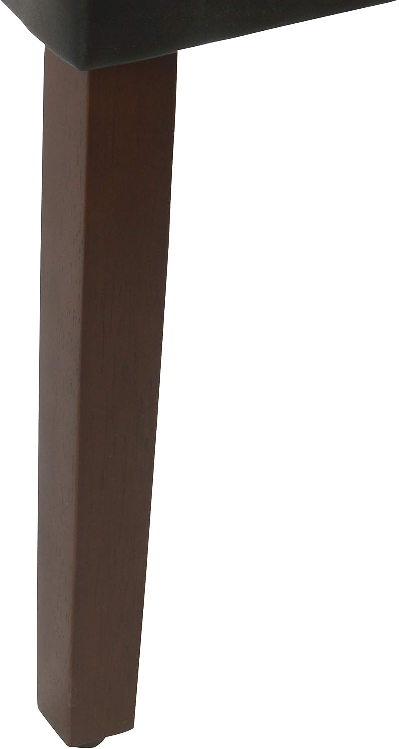 HomePop Parsons Upholstered Accent Dining Chair, Set of 2, Black Faux Leather