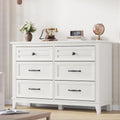 GarveeHome 6 Dresser for Bedroom, 47 in Wide Drawer Dresser with Storage Freestanding, Wooden Closet Storage Chest for Living Room, Bedroom, Entryway, Ash White