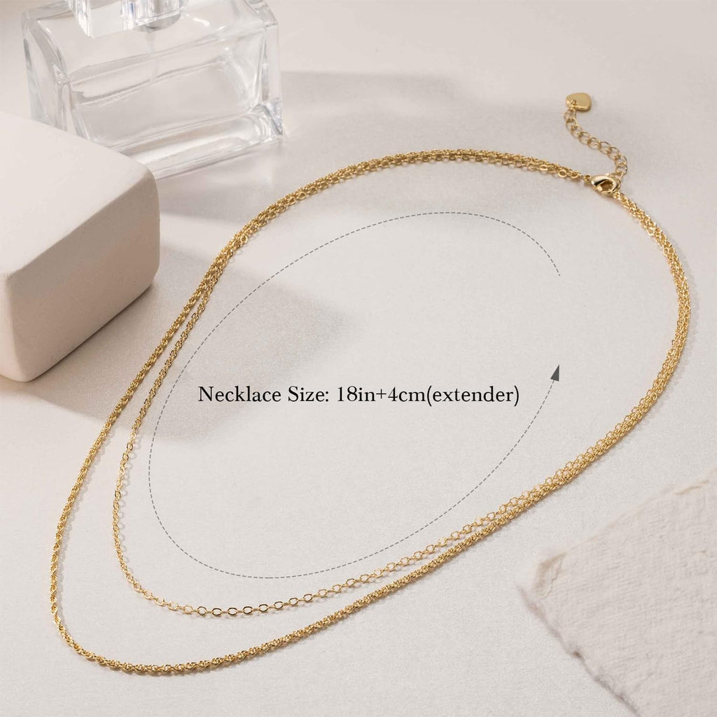 14K Gold Necklaces for Women Trendy 14K Gold Chain for Women Layered Necklaces for Womens Refined Shine and Elegant Presence Chains Necklace Womens 18in+4cm