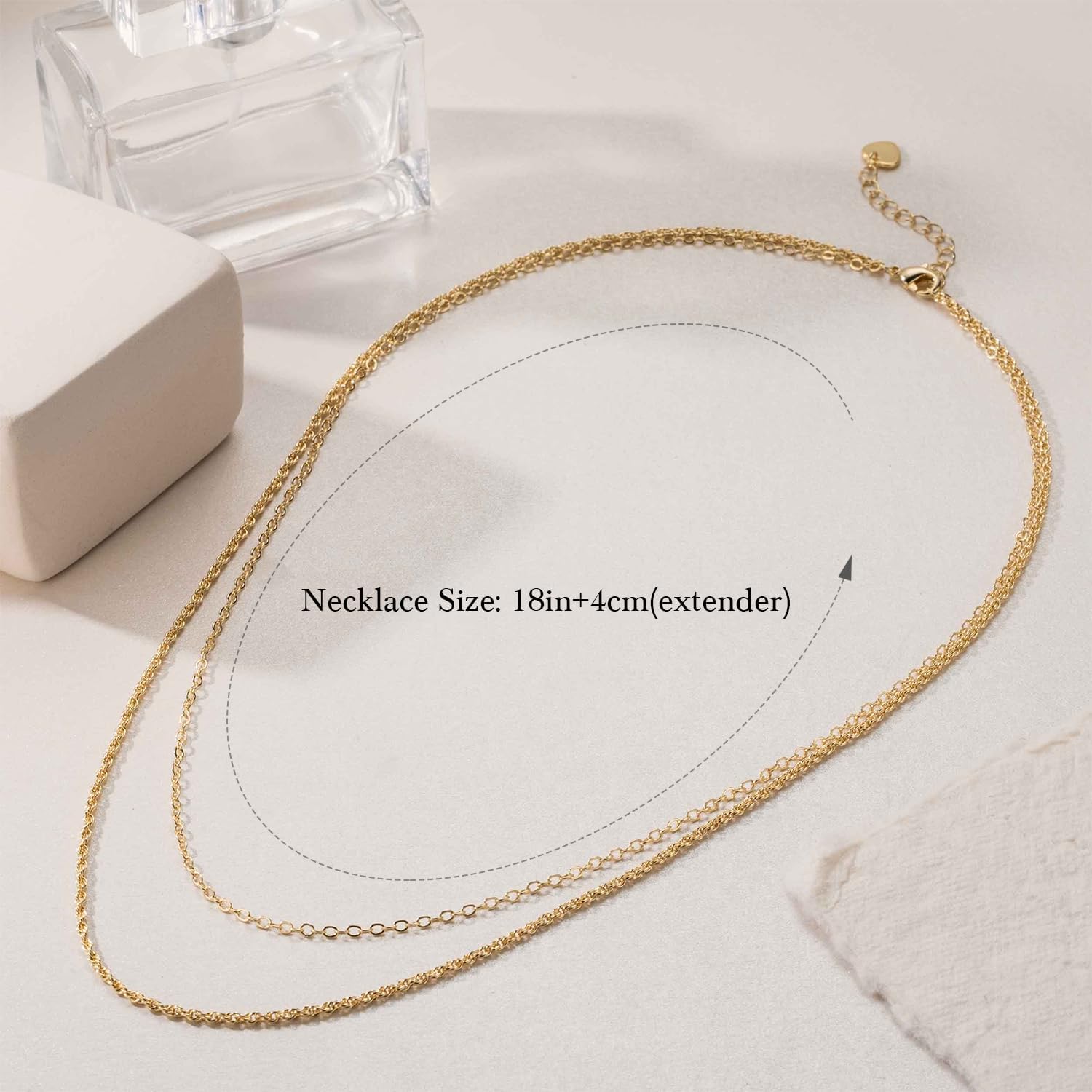 14K Gold Necklaces for Women Trendy 14K Gold Chain for Women Layered Necklaces for Womens Refined Shine and Elegant Presence Chains Necklace Womens 18in+4cm