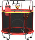60' Trampoline for Kids,5FT Adjustable for Toddler Trampoline with Enclosure Net,Trampolines Indoor/Outdoor with Basketball Ball& Toys for Boys & Girls