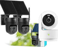 SOVMIKU Vicohome AI 2K Outdoor Solar Battery Security Cam & Indoor Plug-in Cam System, Two Way Audio, Motion Detection, 360° View, Easy to Setup, Color Night Vision, Audible Siren,180 Days Care Plan