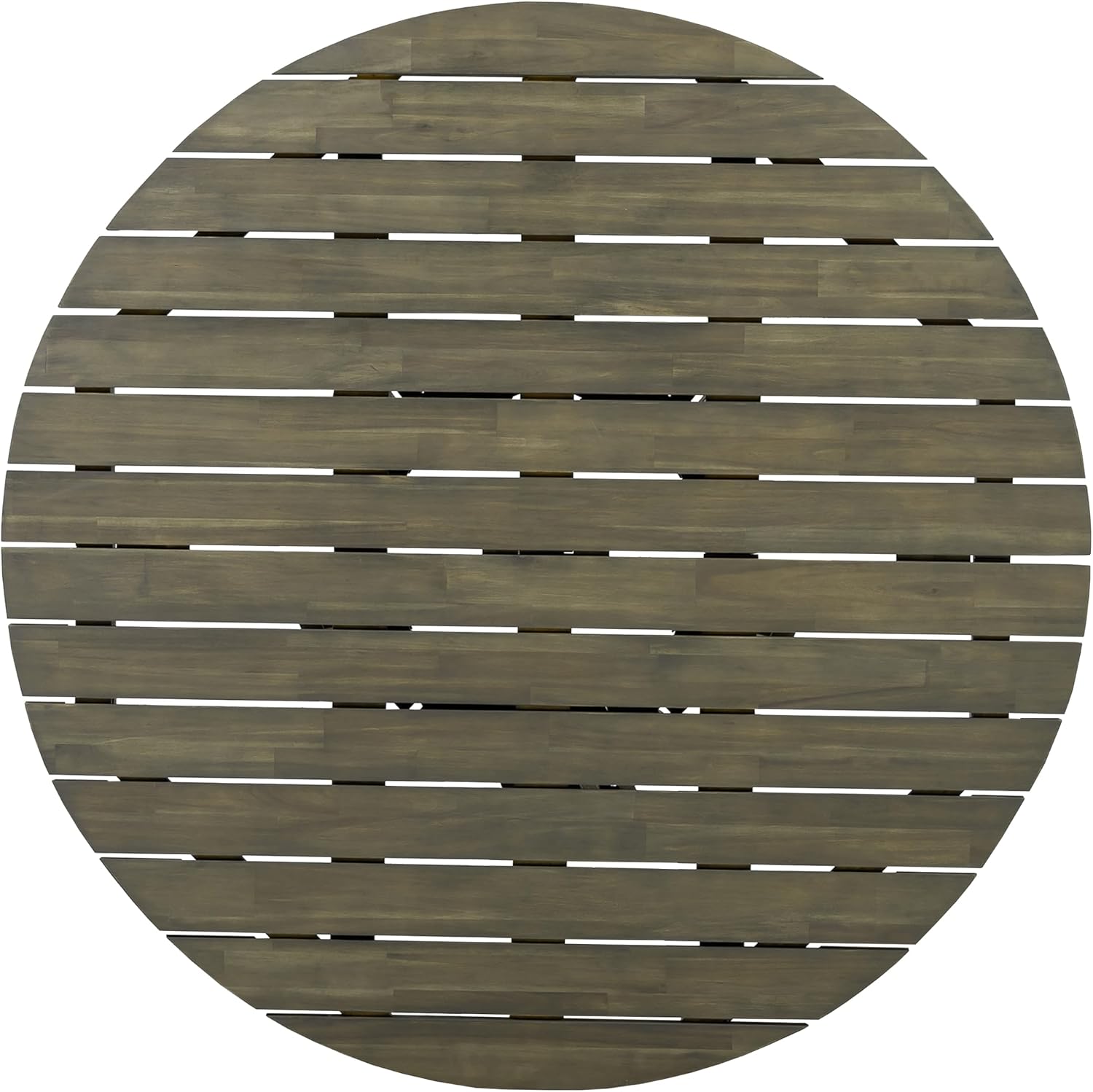 Christopher Knight Home Briar Farmhouse Acacia Wood Round Dining Table, Patio Dining Room Table with Unique Wooden Base for Backyard/Garden, Slatted Design Outdoor Dining Table, Light Teak