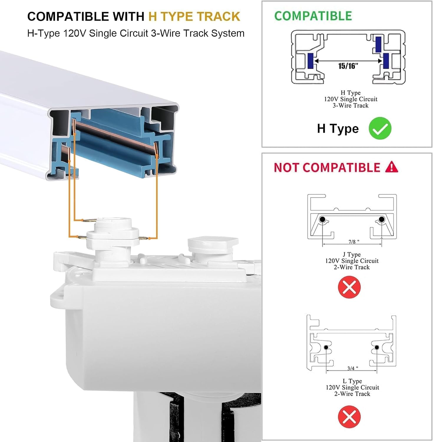 Ultra-Bright H Type White Track Lighting Kit with 13.1 FT Track Rails, 12 Heads 4000K Natural White 20W 2400lm, Dimmable Plug in LED Track Light Fixture