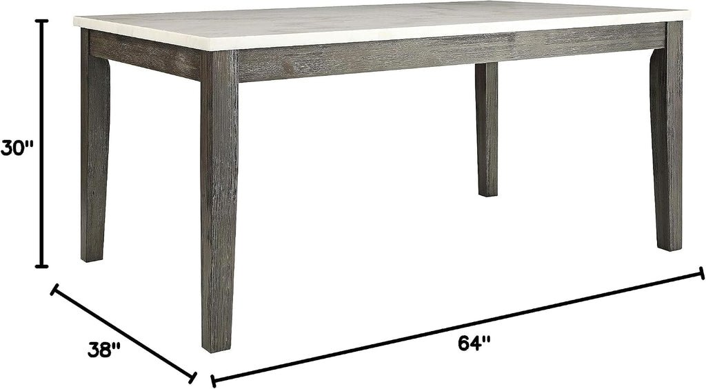ACME FURNITURE Merel Dining Table - - White Marble & Gray Oak