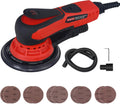 5mm Random Orbital Sander Wired，350W Brushless，4000-10K RPM Variable Speed ，Electric Palm Sander for Woodworking, Sanding and Polishing ，with 10 Sanding Paper & Dust Connector & Hose
