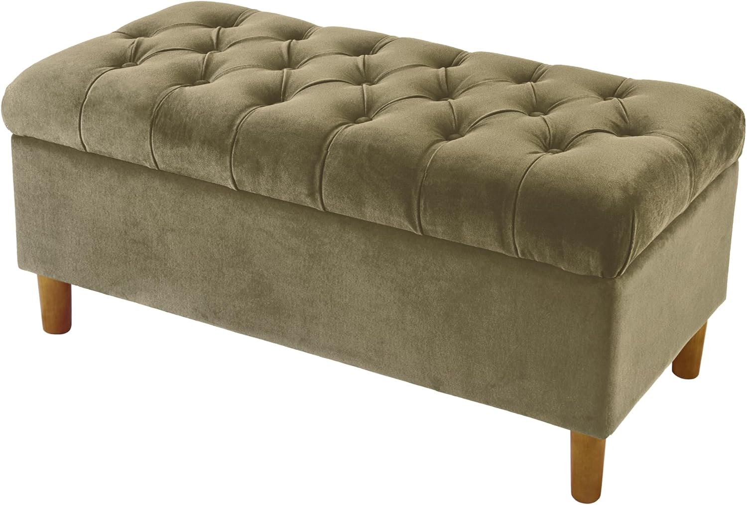 HomePop 40' Ainsley Button Tufted Storage Bench - Light Sage Green Velvet