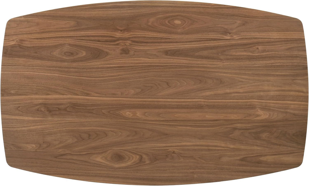 Furniture of America Alara Mid-Century Modern Solid Wood 59-inch Rectangular Dining Table with Clean Line and Organic Curve for Home Kitchen, Dinettes, Walnut