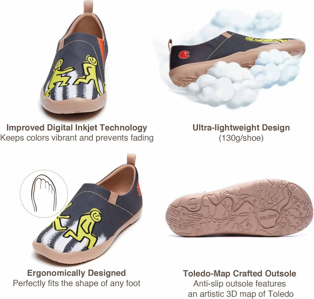 UIN Women's Casual Loafers Travel Painted Walking Slip On Lightweight Comfortable Canvas Fashion Sneakers
