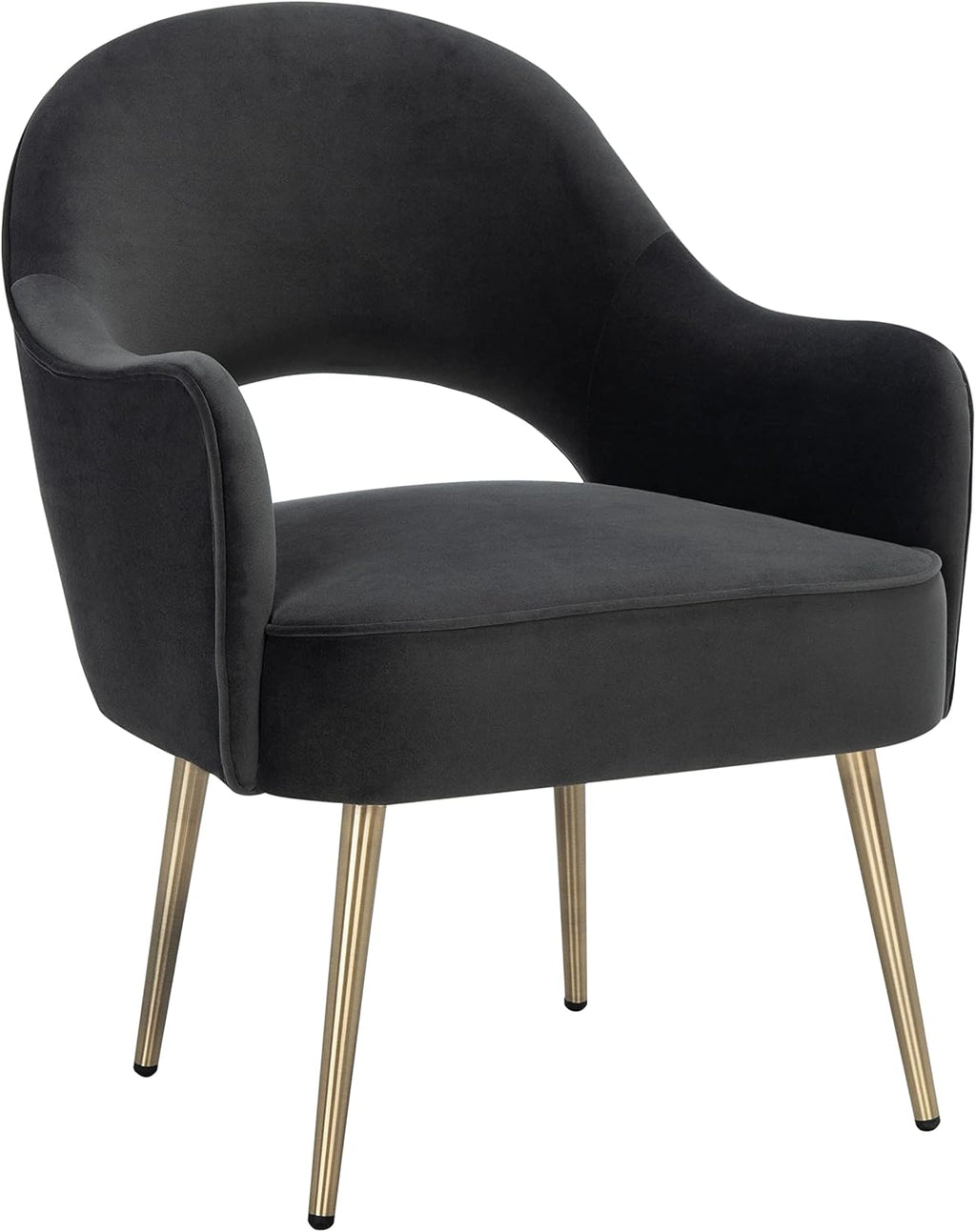 SAFAVIEH Home Collection Dublyn Black Velvet/Gold Accent Chair