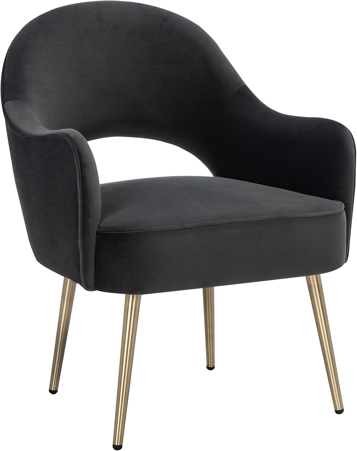 SAFAVIEH Home Collection Dublyn Black Velvet/Gold Accent Chair
