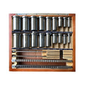 Keyway Broach Kit 21pcs Metric Keyway Broach Tool Set 10mm 12mm 14mm Broaches 32-50 Bushings Shims HSS Cutting Tools for CNC Machine