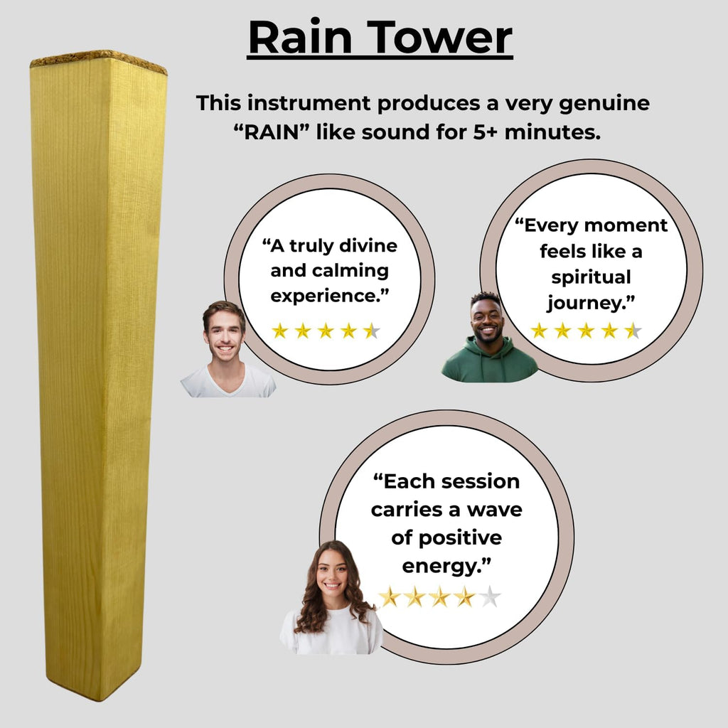 Musician's Mall Small Rain Stick Instrument for Sound Healing – Rainstick with Soothing Rain Sounds | 'Water-Fall' Sound Bath Instruments & Rain Point Therapy Tools (Small)