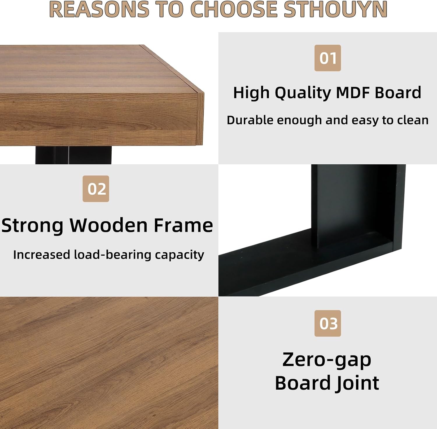 STHOUYN 63'-79' Extendable Dining Room Table, Modern Farmhouse Wooden Kitchen Table, Long Expandable Dining Table for 6 8 10, Large Expanding Tables Conference Tables (Walnut Brown)