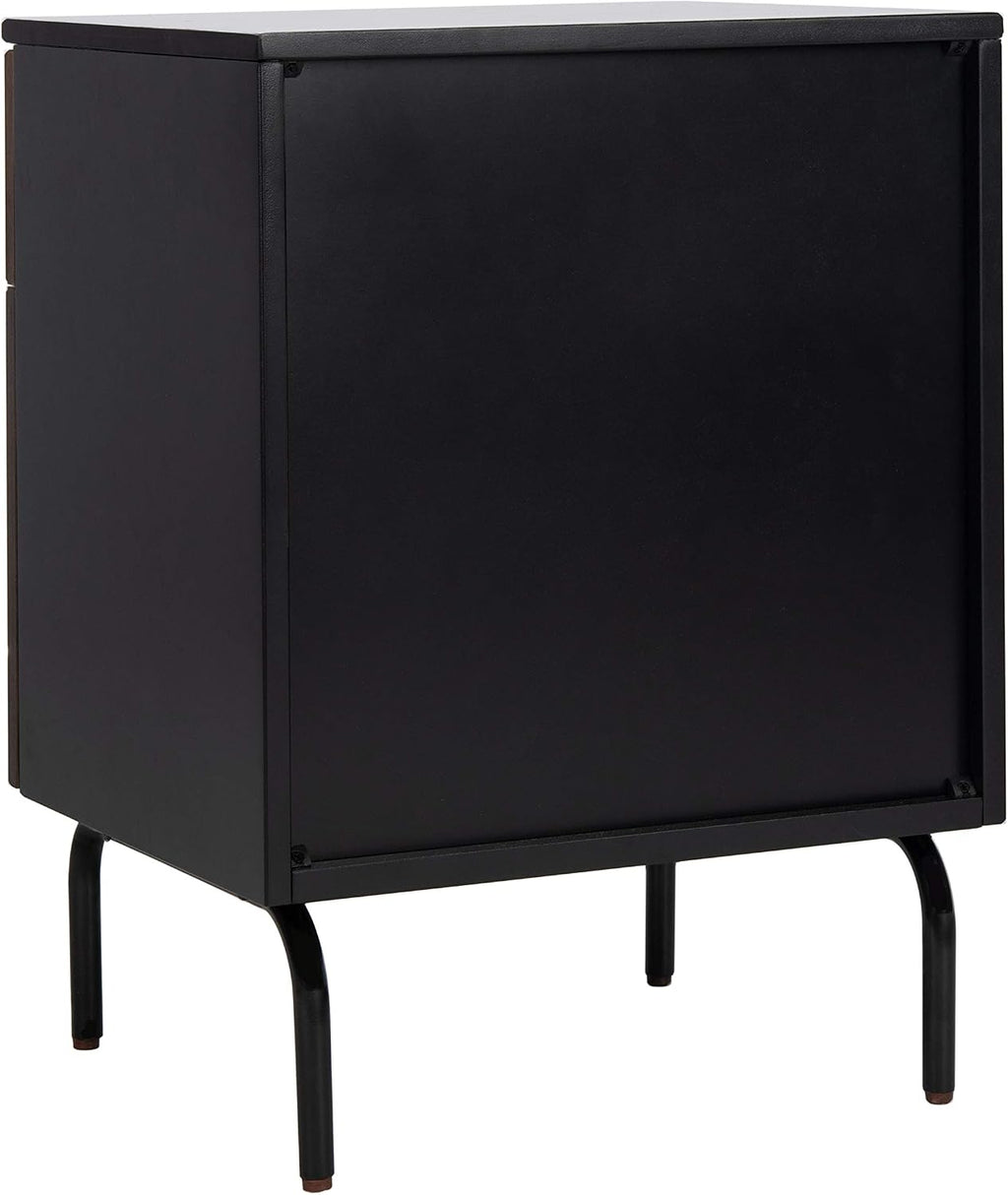 Safavieh Home Genevieve Modern Walnut and Black Mahogany 2-drawer Nightstand