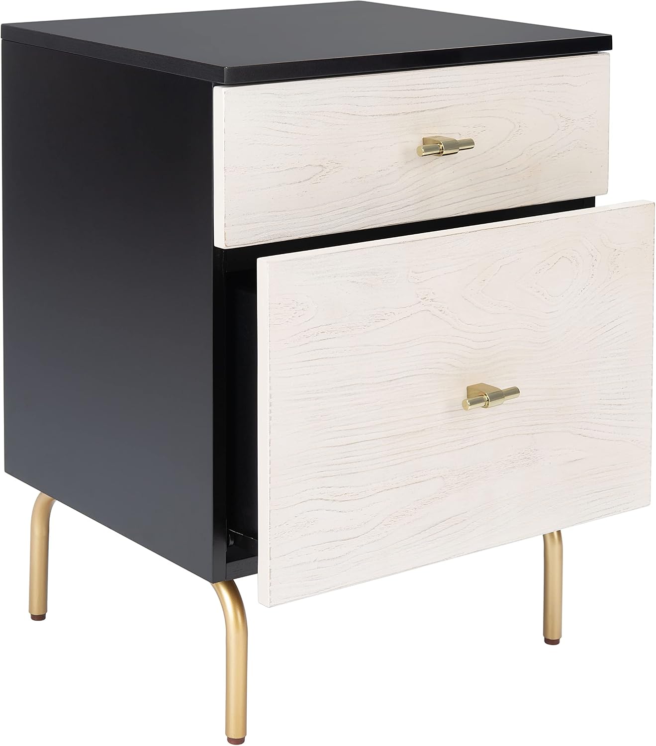 Safavieh Home Collection Genevieve Black/White Washed 2-Drawer Nightstand