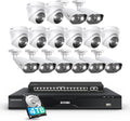 ZOSI 32CH 4K PoE Security Camera System, 16pcs 8MP Outdoor Indoor IP Cameras, Face Person Vehicle Detection, 2 Way Audio, Spotlight Siren, 32 Channel 4K NVR with 4TB HDD for 24/7 Recording